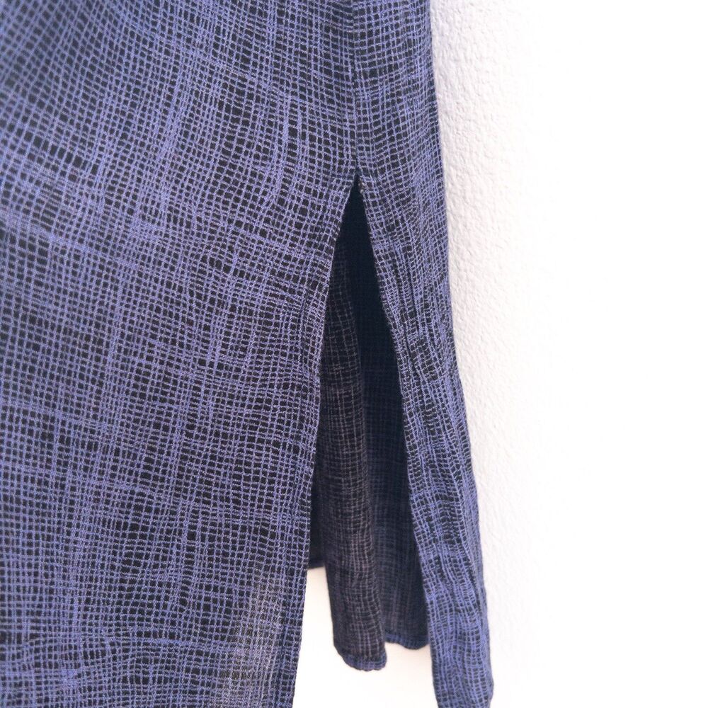 VTG 90s Rabbit Rabbit Rabbit Design Abstract Blue Layered Maxi Dress Size 12M - Picture 10 of 15